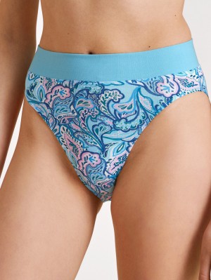 Yoga Calida Elastic Trend Brief, High Waist Femme Bleu | ES7094831