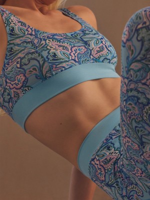 Yoga Calida Elastic Trend Bustier Femme Bleu | ZQ0546731
