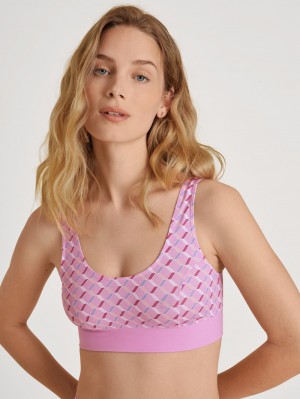 Yoga Calida Elastic Trend Bustier Femme Rose | NX9876423