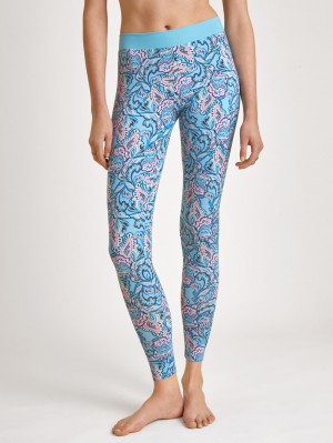 Yoga Calida Elastic Trend Leggings Femme Bleu | NY5241390