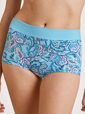 Yoga Calida Elastic Trend Shorty Regular Cut Femme Bleu | EU1964058
