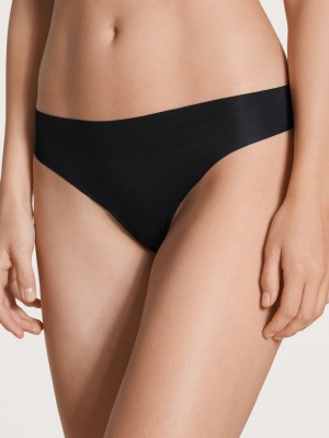 Yoga Calida Natural Skin String Femme Noir | KE8369504